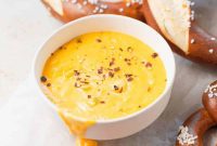 Melty Golden Pretzel Cheese Dip