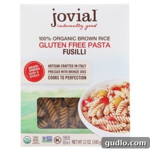 The Ultimate Gluten-Free Mac and Cheese 4 A close-up shot of uncooked Jovial gluten-free fusilli noodles, showcasing their texture.