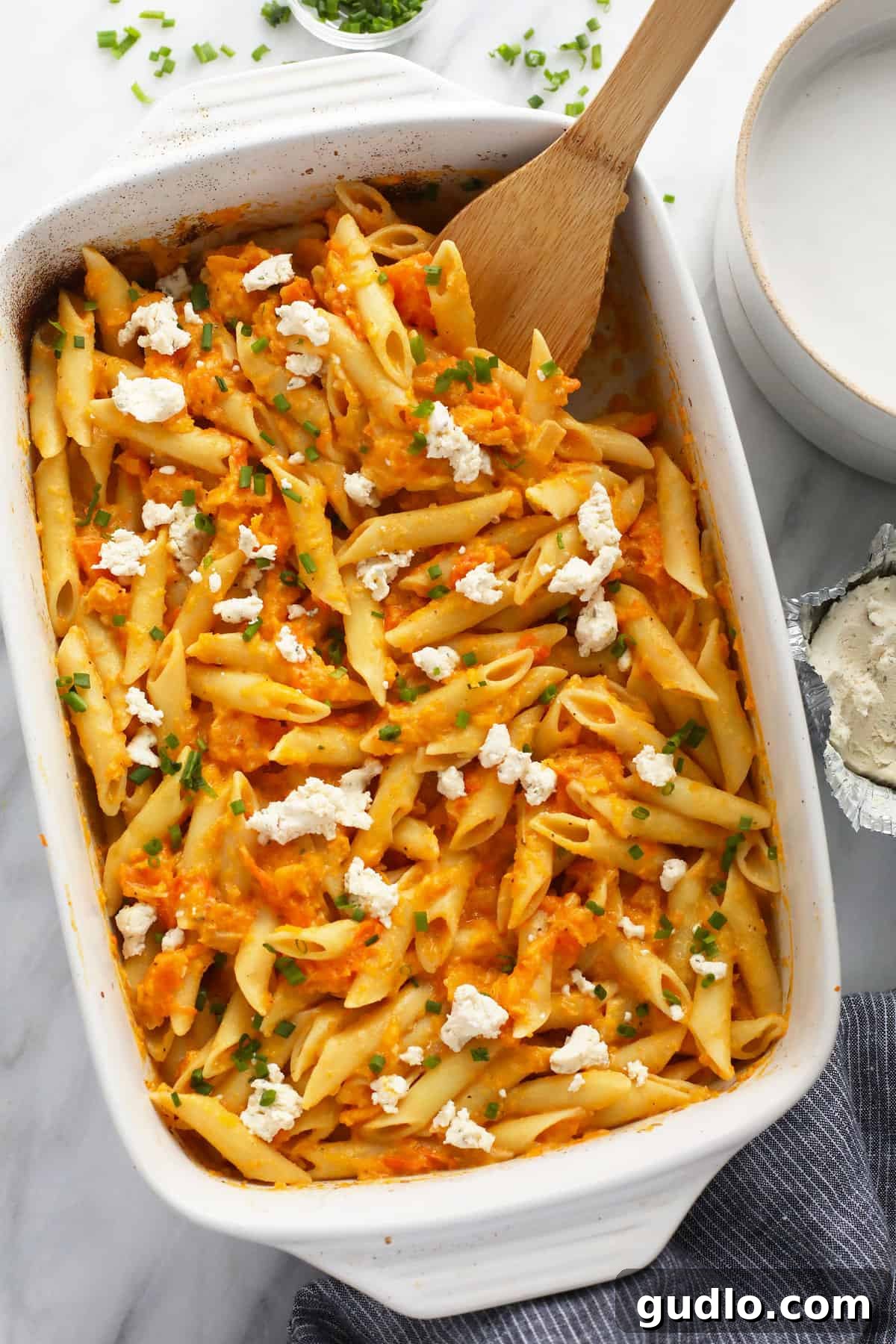 Creamy Baked Butternut Squash Pasta with Boursin Cheese Delicious and creamy baked butternut squash pasta with rich Boursin cheese sauce