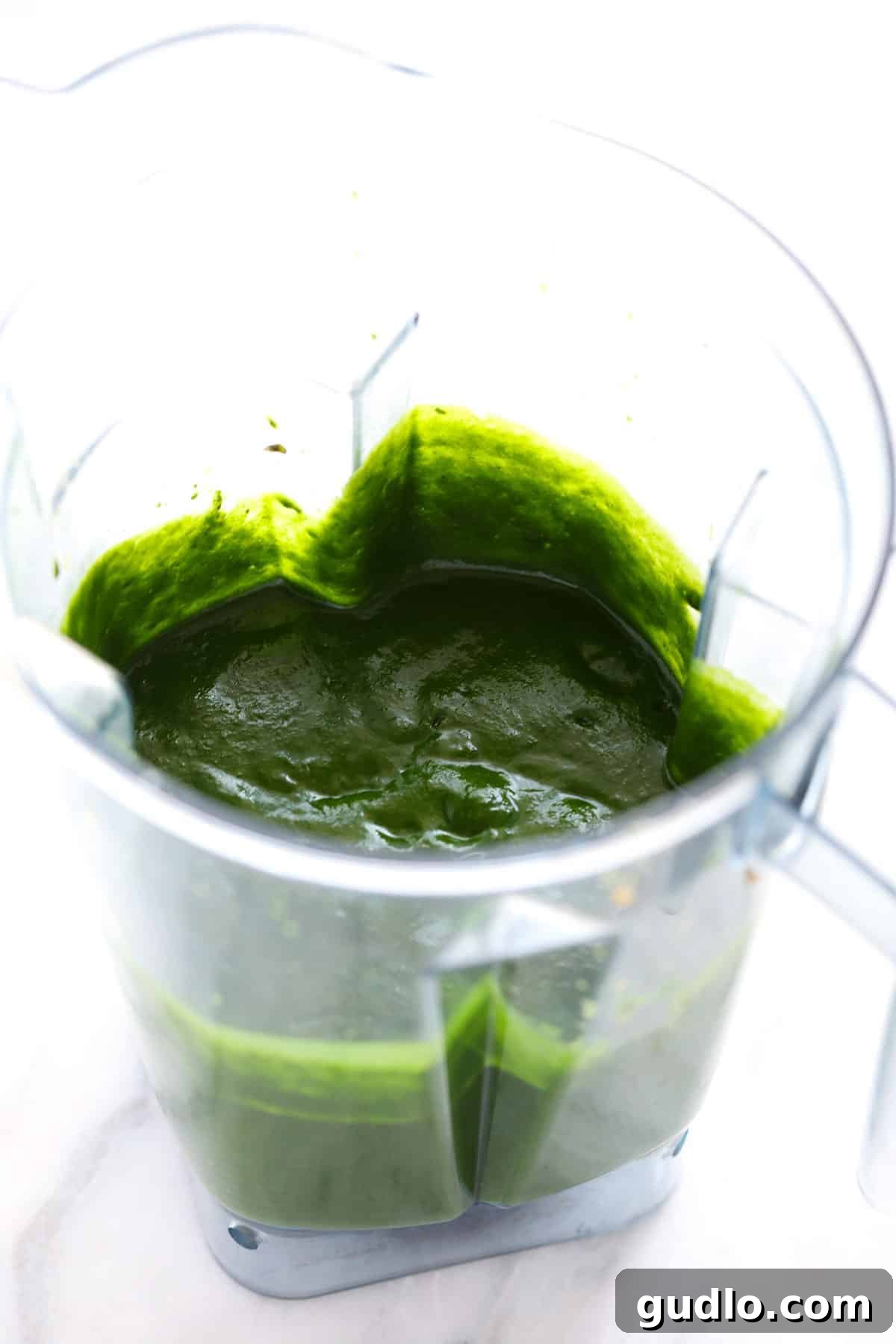 Emerald Spinach and Cottage Cheese Delight 9 A close-up shot of the perfectly blended, thick, and creamy green curry sauce, ready for the paneer.