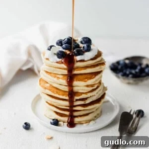 Plate of classic ricotta pancakes