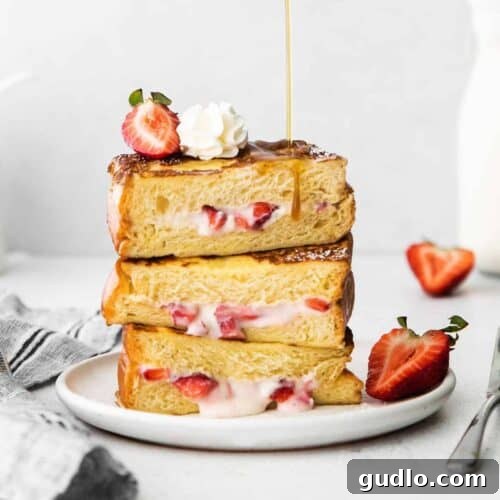 strawberries and cream stuffed french toast