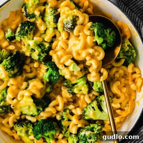 A bowl of macaroni and cheese with a spoon, highlighting the creamy texture and perfect blend of ingredients.