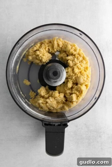 dough in food processor.