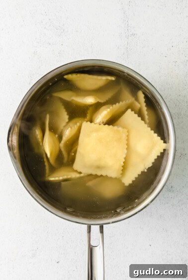 a bowl of cheese ravioli
