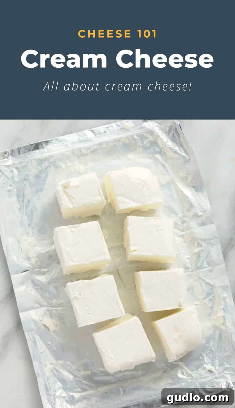 Fresh block of cream cheese in its wrapper, perfectly ready for use in any recipe.