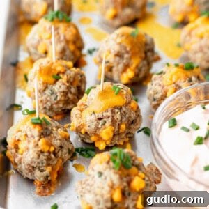 Burger Ball Bombs 2 Cream cheese sausage balls, a perfect savory appetizer.