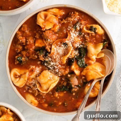 Cheese tortellini soup.