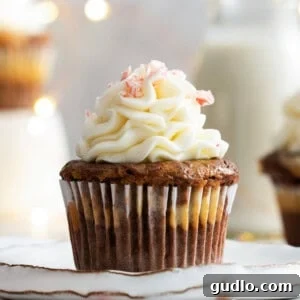 Pillowy Cream Cheese Buttercream 2 Chocolate cupcake on a plate.