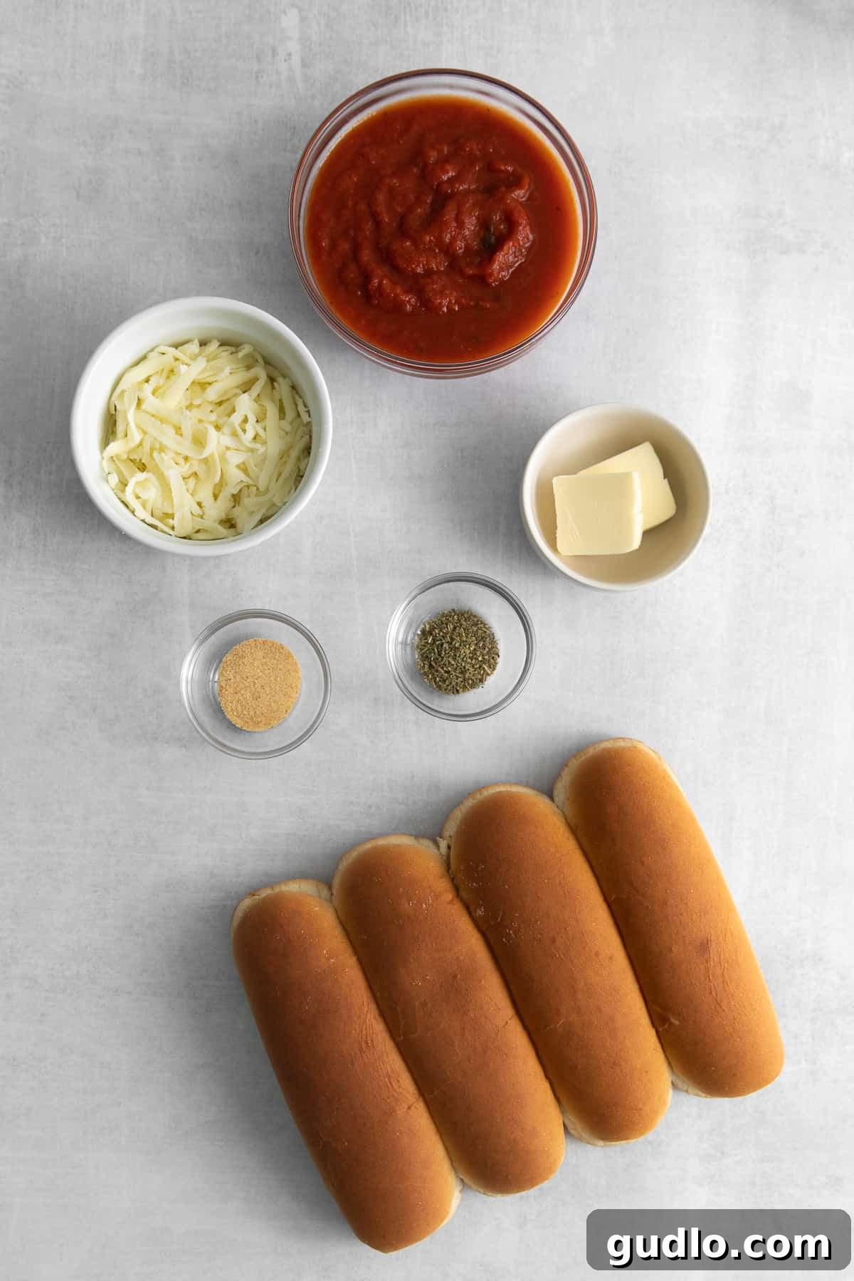 Key Ingredients for Italian Dunkers Essential ingredients for crafting homemade Italian dunkers, neatly arranged for preparation.