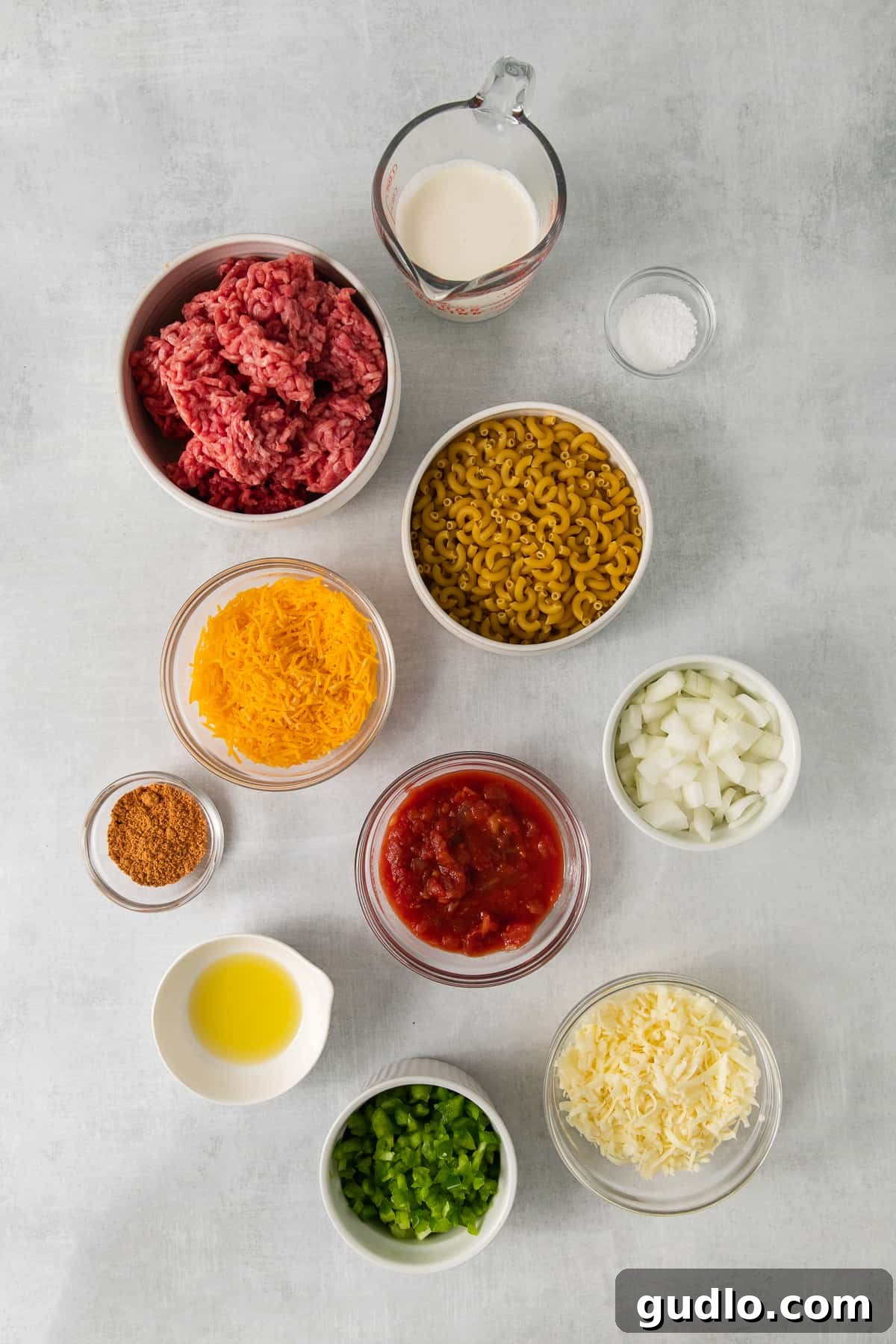 Fresh Ingredients for Your Perfect Taco Mac and Cheese A vibrant selection of fresh ingredients laid out, ready for preparing taco mac and cheese.
