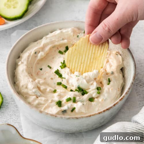 A perfectly prepared bowl of classic chip dip.
