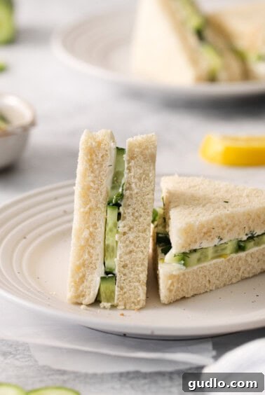 Refreshing Cucumber Cream Cheese Sandwiches 12 Cucumber sandwiches cut in half.