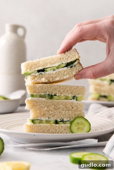 Refreshing Cucumber Cream Cheese Sandwiches 13 Serving cucumber sandwiches.