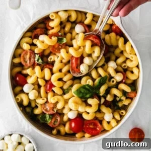 Farfalle Fiesta Salad 5 Caprese Pasta Salad in a bowl.