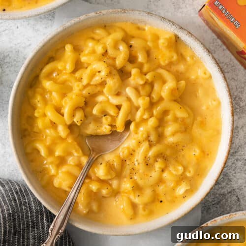 Ultimate Velveeta Crockpot Mac and Cheese 10 macaroni and cheese in a bowl with a spoon.