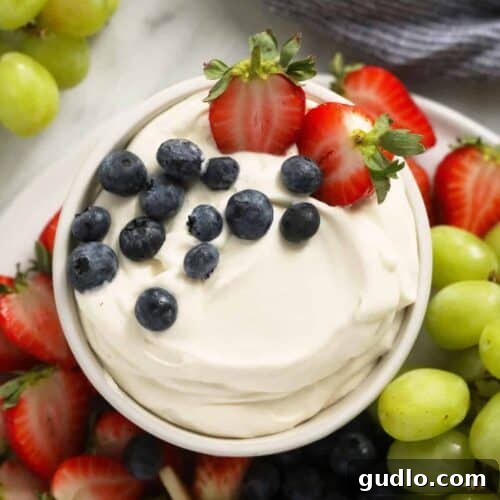 cream cheese fruit dip in a bowl