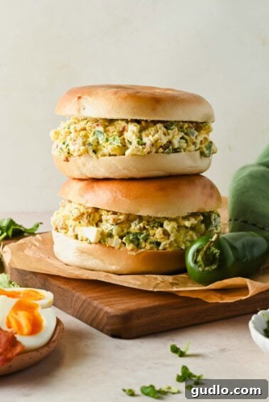 The final assembled Street Corn Chopped Bagels, stacked and ready to be eaten.