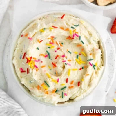 funfetti dip in bowl.