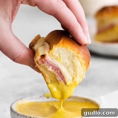 Ham and cheese slider.
